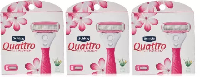 Hojas de afeitar Schick Quattro para mujer aloe y vitamina E - 24 cartuchos de recarga