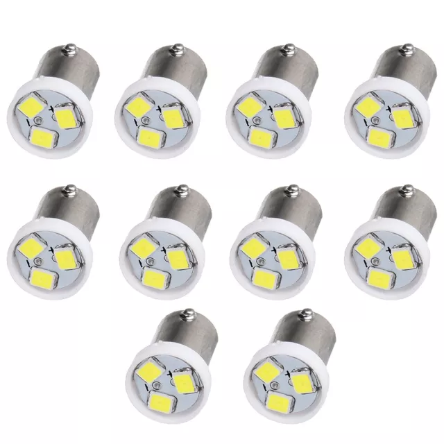 10x Dash BA9S 2835-3SMD Instrument Gauges Clock Ash Tray Light Bulb White Lamp