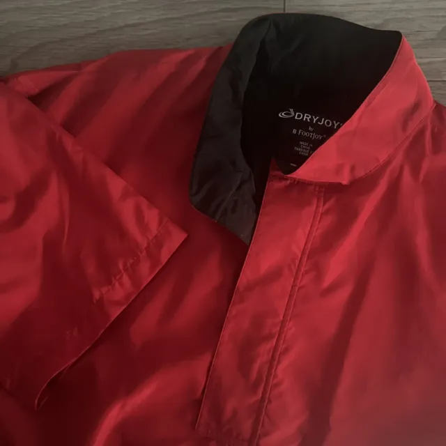 FootJoy DryJoy  FJ Jacket Mens Red Golf Windbreaker Pullover Size XL