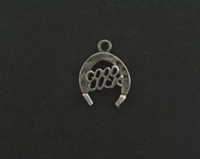 Vintage Sterling Silver Good Luck Lucky Horseshoe Charm Antique Pendant