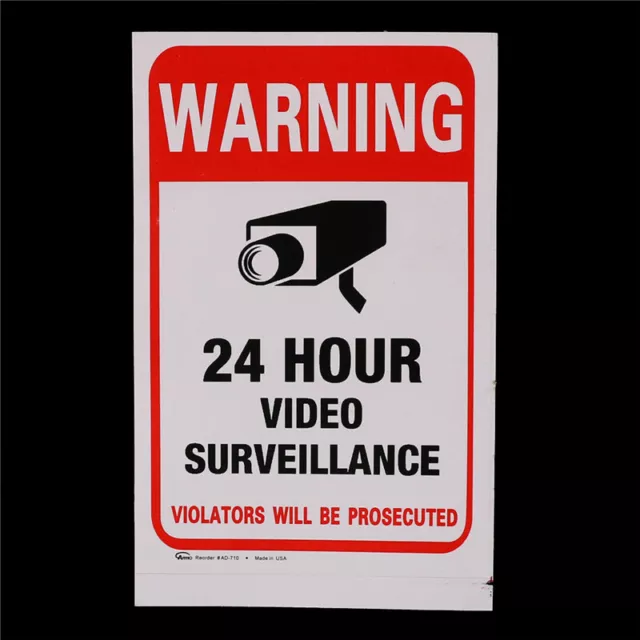 5pcs 24H CCTV Video Camera System Security Warning Sign Sticker High Quali.j6