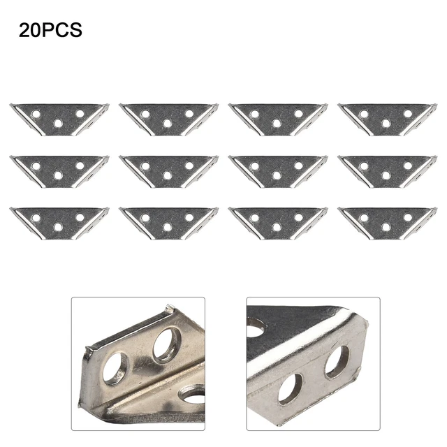 Sturdy Stainless Steel Corner Brackets 20 Pack Ideal for Furniture Connection