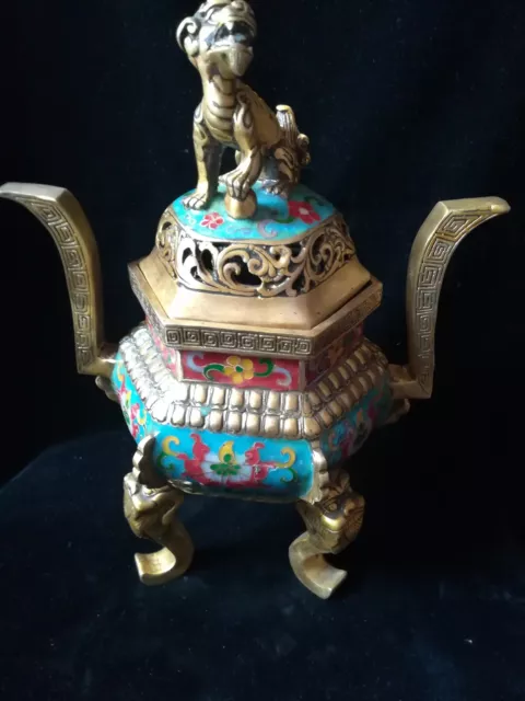 chinese Ming Dy "Xuan De" cloisonné & bronze  Incense burner