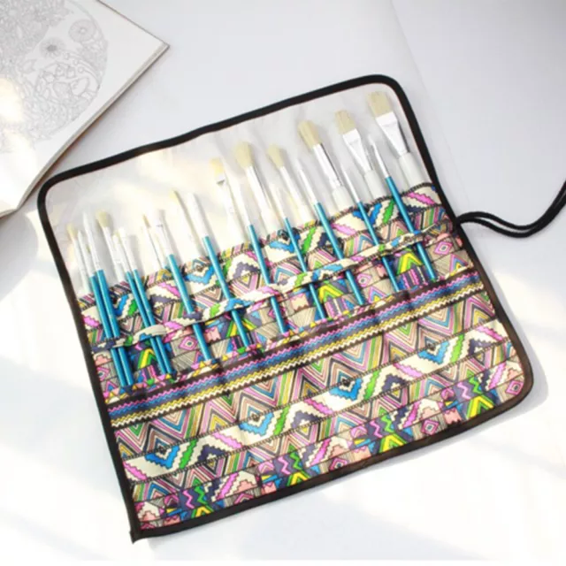 20 Slots Paintbrush Case Roll Up Organizer waschbar Pen Tasche Bleistifte