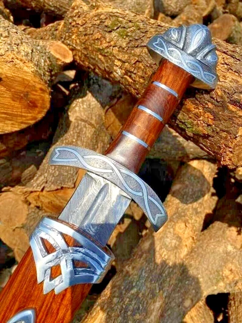 Hand forged Damascus steel viking Sword Sharp / Battle Ready Medieval sword GIFT