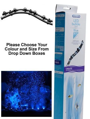 Interpet Aquarium LED Bubble Wand Airstone Tank Lighting Blue White Multi Colour