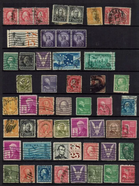 USA  Collection of 50 Old Stamps  Presidents Used