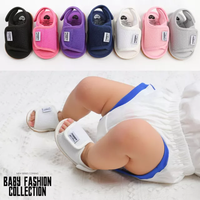 Baby Newborn Boy Girl Soft Sole Shoes Toddler Pre Walker Summer Slippers Sandals