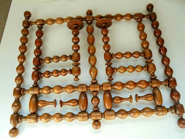 Antique French Bobbin Turned Folding Hat Coat Rack