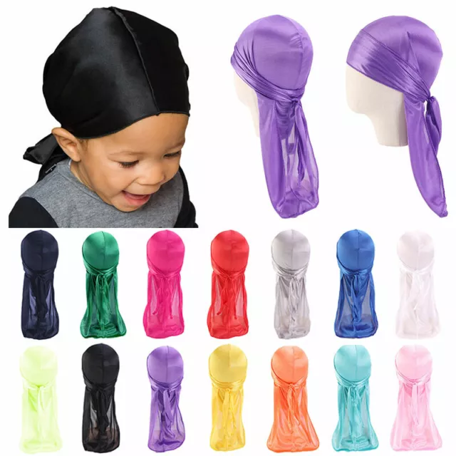 Cappello traspirante bambini bambino bandana seta durag do do doo du rag cigno lungo ¬
