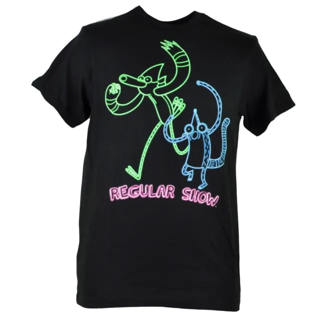 Cartoon Network Regular Show Contorno Neon Brilla Mordecai Rigby T-Shirt