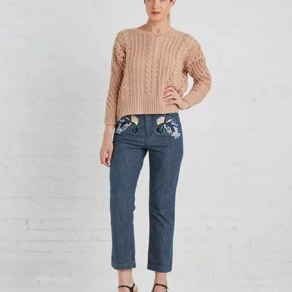 Rachel Comey Slim Bishop Pant Crop Jeans Embroidered Size: 4