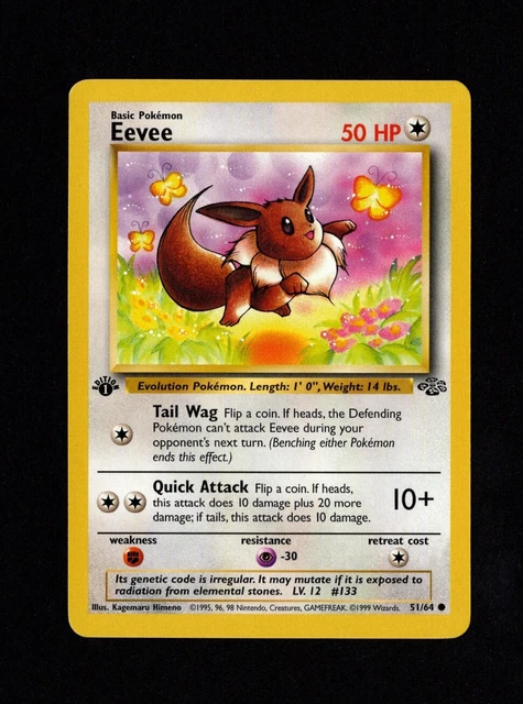 POKEMON Jungle 51/64 EEVEE 1st Edition Non-Holofoil 1999 NEAR MINT Lot x