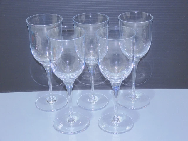 -5 SUPERBES VERRES FORME TULIPE CRISTAL de SEVRES déco TABLE COLLECTION