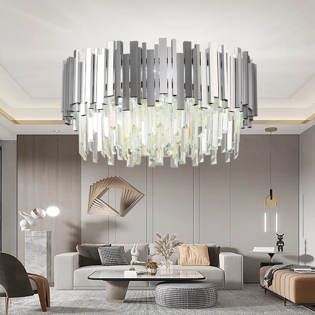 Modern Crystal Chandelier,Living Room LED Ceiling Light,Luxury Pendant Lamp