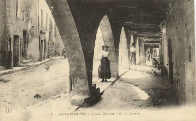 PC JUDAICA, SAINT MAXIMIN, ANCIE QUARTIER JUIF, Vintage Postcard (b41886)