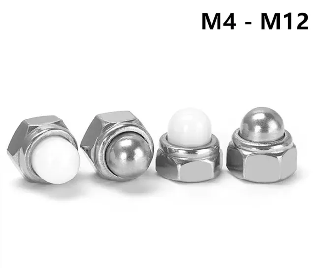 304SS Prevailing Torque Type Hexagon Domed Cap Nuts With Nonmetallic Insert