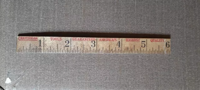 Vintage Sears Roebuck & Co. Craftsman 6" Wood Advertising Ruler