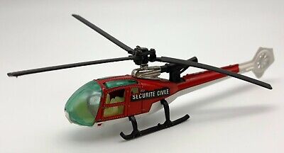 Majorette Hélicoptère Gazelle, 1/70 - 1 PALE ABIMEE securite civile