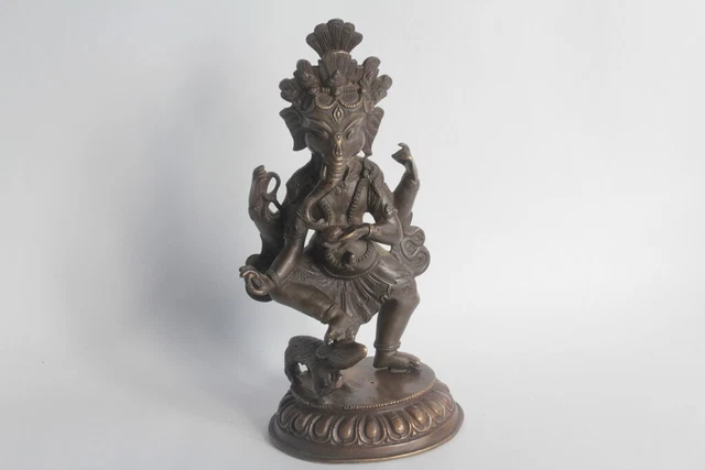Statuette En Bronze Ancien D'origine Asiatique Ou Indienne - Thème Hindouisme Ou Bouddhisme - Pièce Authentique Et Originale