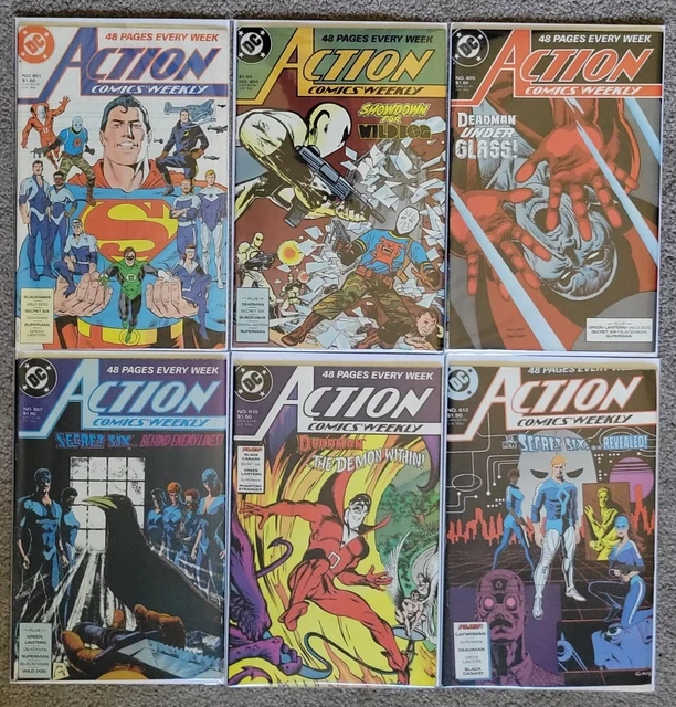 Action Comics Lot of 6 DC Comics 1988 #601 #604 #605 #607 #610 #612 Superman