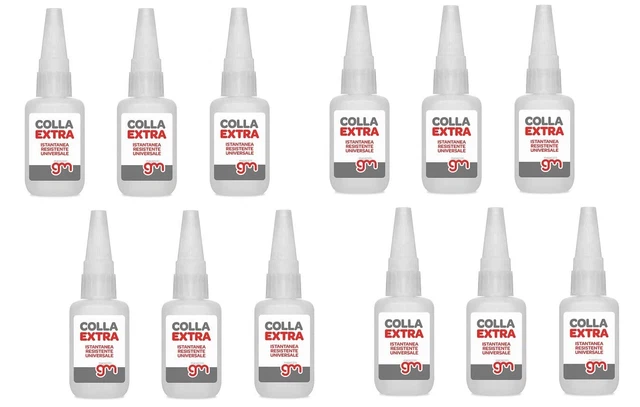 MagazziniGM COLLA EXTRA, Adesivo istantaneo resistente universale, 12pz X 20gr