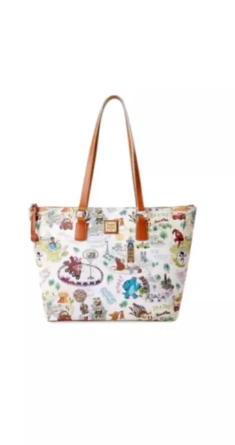 2022 Disney Parks Dooney & Bourke Pixar Map Ratatouille  UP Large Tote Bag NWT