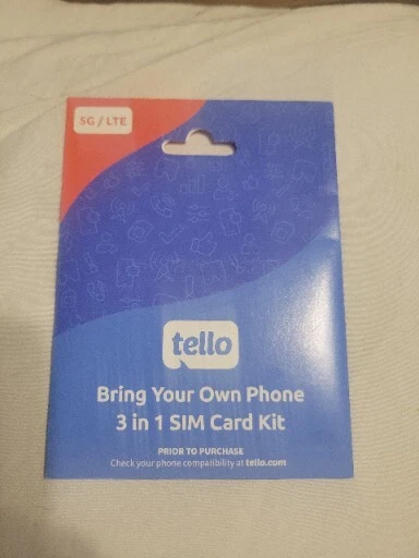 SIM CARD Starter Kit for Tello Mobile 5G LTE Prepaid Plan No Contract BYOD PHONE