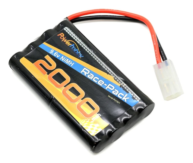 BAKTH Batterie RC 9.6V 2000mAh NiMH Haute Performance - Pack Course Pour Voitures, Avions, Robots + Sous-Verre Cadeau