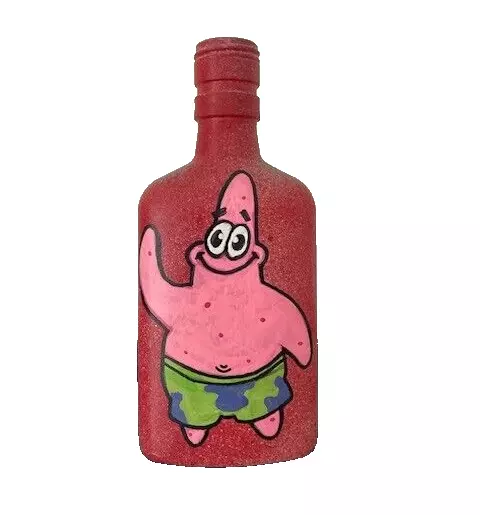 original painting glass bottle RT VEGAS 2016  outsider  lowbrow pop sponge bob