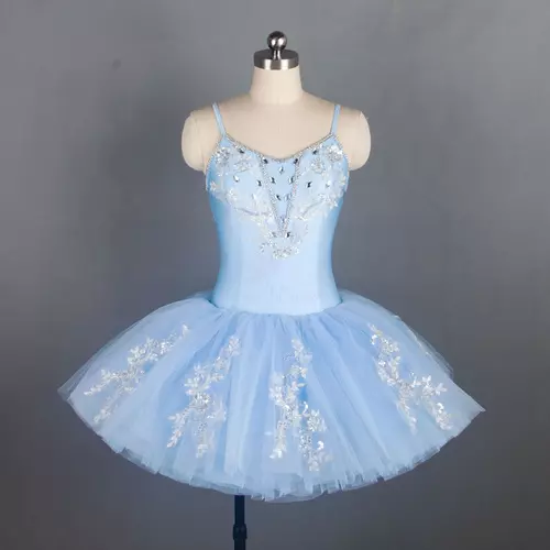 Bell Shape Ballet Tutu Skirt Girls Women Sky Blue Bodice Tulle Dance Costume