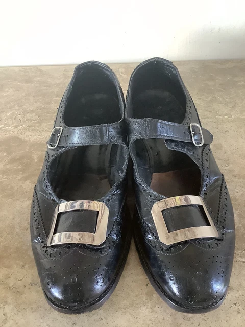 Scarpe vintage scozzesi da ballo kilt taglia 7.?