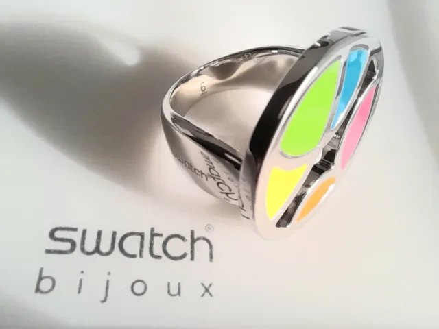 Swatch Ring HTF.Silver Tone With Multi Color Detail.Sz 5 | eBay