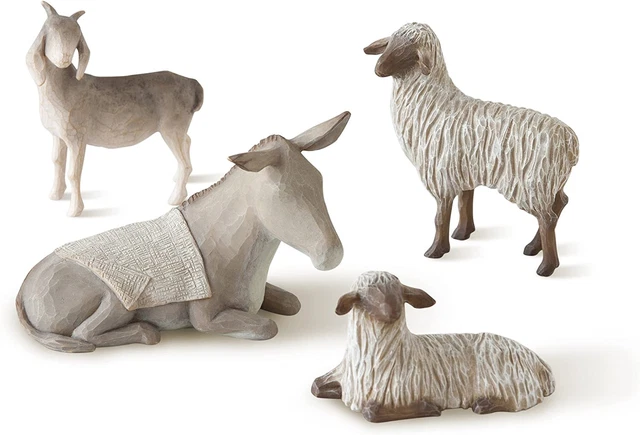 Willow Tree Hand-Painted Sculpted Figures Sheltering Animals for the Holy Family Willow Tree Hand-Painted Sculpted Figures Sheltering Animals for the Holy Family