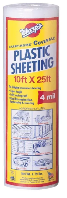 Warps Sp-4ch10-C 10" X 25' Clear Plastic Sheeting (2, One Pack) 2 4.79 lbs