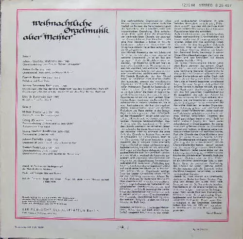 Dietrich W. Prost* - Weihnachtliche Or LP Album RP Bla Vinyl Scha 2