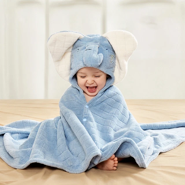 Baby Bathrobe Reusable Quick-dry Cartoon Animal Hooded Infant Bath Towel