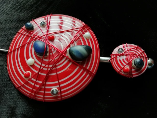 Broche Artistique En étain Signée AD - Colombe Avec Pierre Naturelle Verte - Excellent état