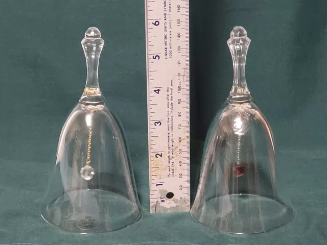 2 Vintage Avon Lead Crystal Clear Bells