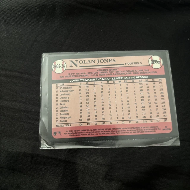 2024 TOPPS SERIES 2 1989 Topps Baseball 89B224 Nolan Jones EUR 0,01