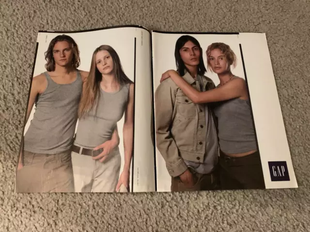 Vintage 1999 GAP CORDS JACKET Clothing Poster Print Ad MALE FEMALE MODEL MEN 90s