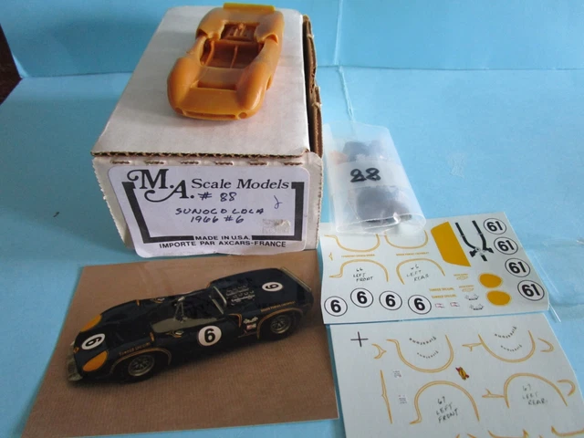 Kit Voiture Slot Lola T-70 Tokyo Plamo Vintage Années 60 – Échelle 1/24 – Corps Transparent – Neuf En Boîte (non Assemblé)