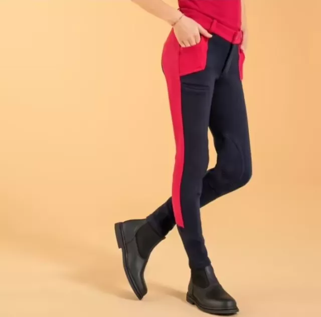 Age 10 133-142 cm FOUGANZA Horse Riding Jodhpurs Navy Pink