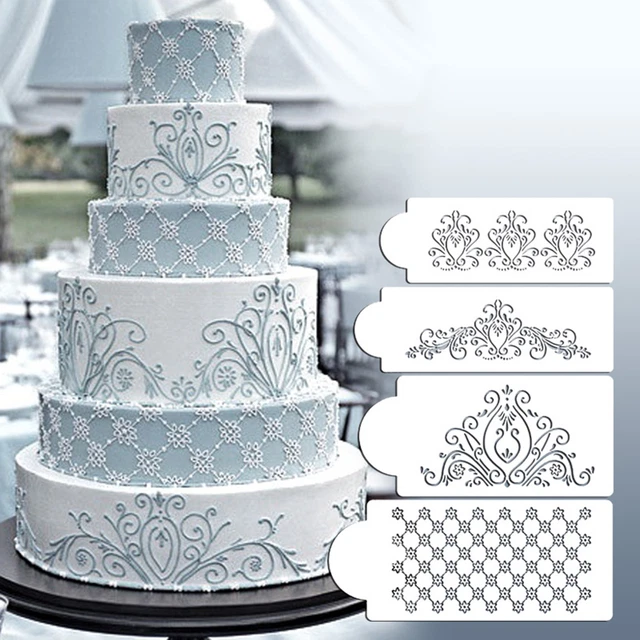 Juego de plantillas de pastel de encaje princesa pastel de boda pastel galletas borde decoratioI4Z8