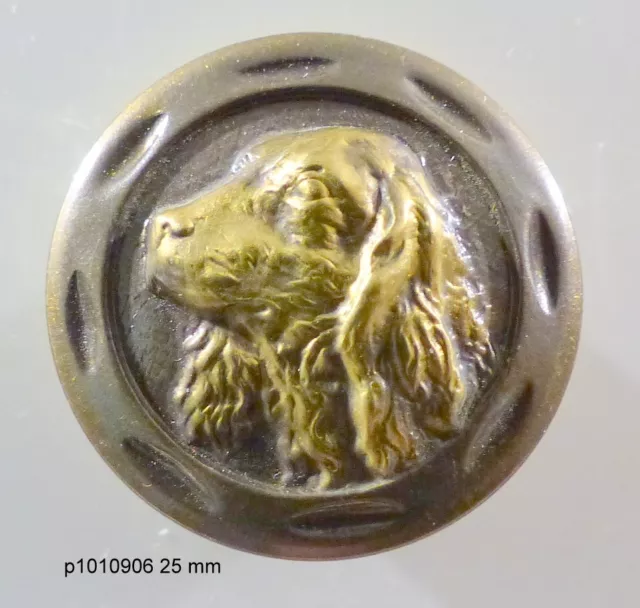 BOUTON  CHASSE/VENERIE    tete de CHIEN    25  mm  p1010906