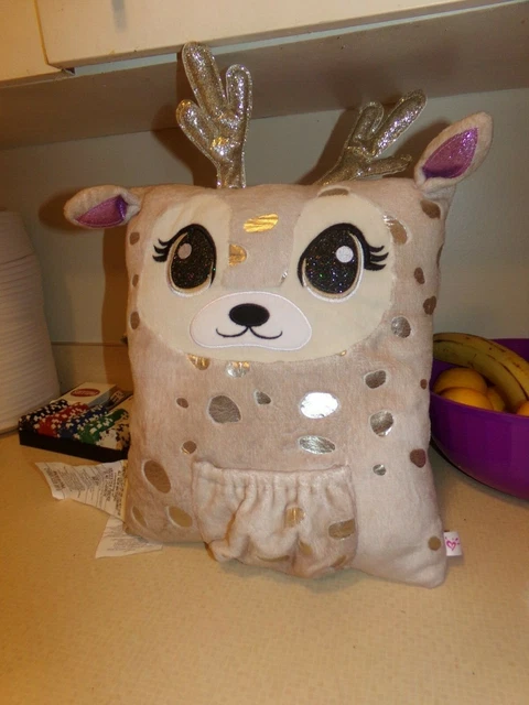 Almohada JUSTICE Shimmer and Shine Deer con bolsa de teléfono.