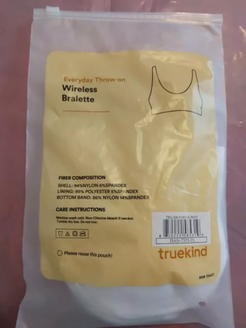 Truekind Women's Everyday Throw On Wireless Bralette Sizes: XS-4XL