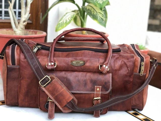 Sac polochon en cuir de vachette véritable pour hommes et femmes, grand sac de voyage d'affaires, sacs à bagages de week-end initiés, noir, mode  1524