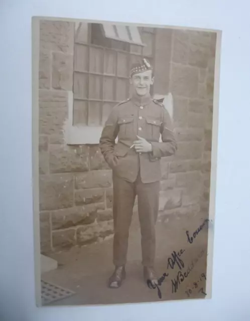 WW1 British Army Postcard Officer or Soldier Holding a Cigarette