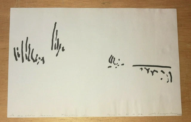 Art Abstrait Dessin Original De Alcopley 1962 Signe A Jeanne Coppel Lignes